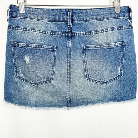 Free People Out Of Ordinary Denim Mini Skirt in Vintage Blue - Picture 8 of 11